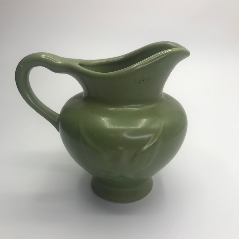 Vintage Hull Pitcher With Embossed Eagle - Green